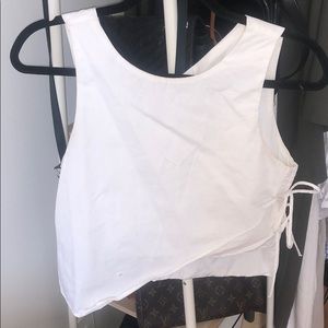 White Crop Top w/ Side Ties